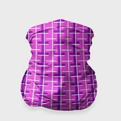 Бандана-труба Фиолетовые полосы, цвет: 3D-принт