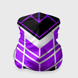 Бандана-труба Purple and black stripes on a white background, цвет: 3D-принт