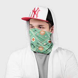 Бандана-труба Зеленый цветочный - ретро, цвет: 3D-принт — фото 2