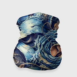 Бандана-труба Джинсовая рванина - модный тренд, цвет: 3D-принт