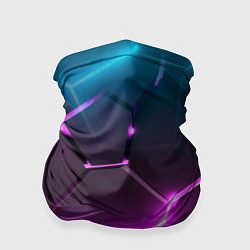 Бандана Голубые и розовые неоновые плиты в разломе