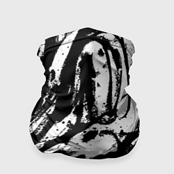 Бандана-труба Чёрно-белая абстракция: нейросеть, цвет: 3D-принт