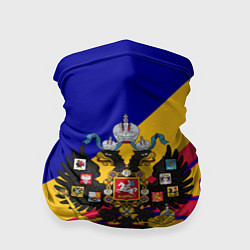 Бандана-труба Герб империи и крупный красный пиксельный камуфляж, цвет: 3D-принт