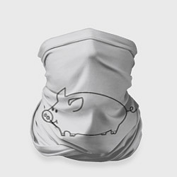 Бандана-труба Бодрый пиг, цвет: 3D-принт