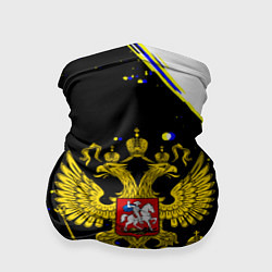 Бандана-труба Россия герб краски и полосы, цвет: 3D-принт