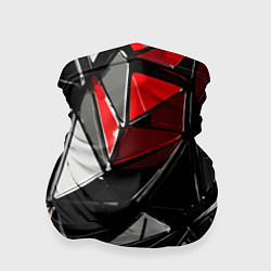 Бандана Красно-белые рельефные треугольники на чёрном фоне