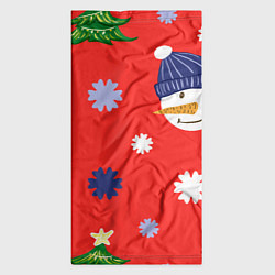 Бандана-труба Новогодний узор со снеговиком и снежинками, цвет: 3D-принт — фото 2