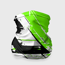 Бандана-труба Diagonal black and green stripes on a white backgr, цвет: 3D-принт