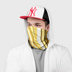 Бандана-труба Волнистые вертикальные чёрно-жёлтые полосы, цвет: 3D-принт — фото 2