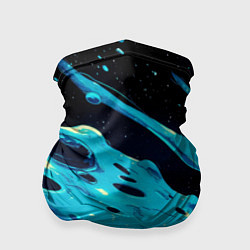 Бандана Синие волны краски на черном