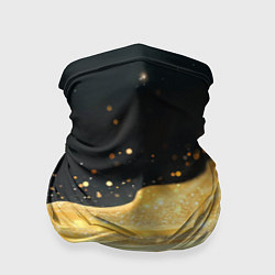 Бандана-труба Золотистая материя на черном фоне, цвет: 3D-принт