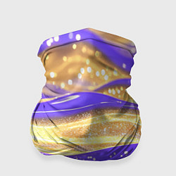 Бандана-труба Фиолетово-золотая жидкая текстура, цвет: 3D-принт