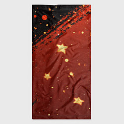 Бандана-труба Золотые звездочки на коричневой текстуре, цвет: 3D-принт — фото 2