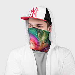 Бандана-труба Космическая неоновая фантазия - нейроарт, цвет: 3D-принт — фото 2