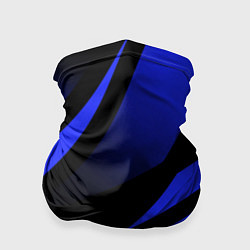 Бандана-труба Чёрный с синий абстрактные полосы, цвет: 3D-принт