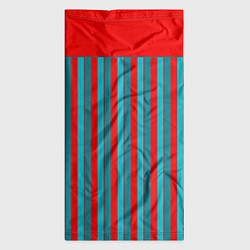 Бандана-труба Красно синий комбинированный узор с полосами, цвет: 3D-принт — фото 2