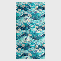 Бандана-труба Летний узор с ракушками и морскими звездами, цвет: 3D-принт — фото 2