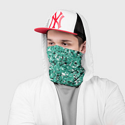 Бандана-труба Бирюзовый с чёрно-белыми пятнами, цвет: 3D-принт — фото 2