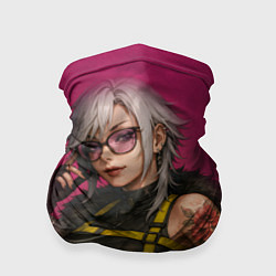 Бандана-труба Девушка с татуировкой в очках, цвет: 3D-принт