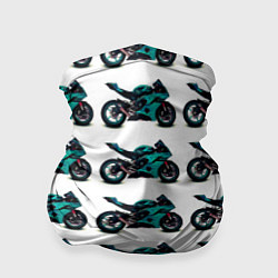 Бандана-труба Motorbike light blue, цвет: 3D-принт