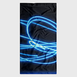 Бандана-труба Неоновые голубые волны на черном фоне, цвет: 3D-принт — фото 2