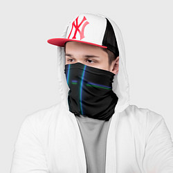 Бандана-труба Color black green blue lines, цвет: 3D-принт — фото 2