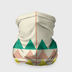 Бандана-труба Абстрактный лес - треугольники на светлом, цвет: 3D-принт