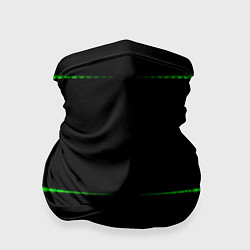 Бандана-труба Color black green orange stripes, цвет: 3D-принт