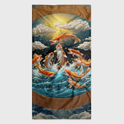 Бандана-труба Большие золотистые рыбы выпрыгивают из воды, цвет: 3D-принт — фото 2