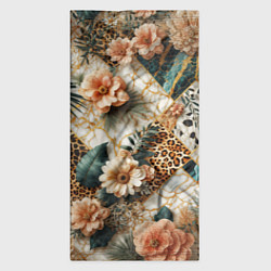 Бандана-труба Цветы на кусках мрамора и леопардовом узоре, цвет: 3D-принт — фото 2