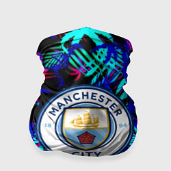 Бандана-труба Манчестер сити неоновые тропики, цвет: 3D-принт