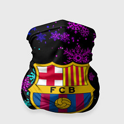 Бандана-труба Барселона неоновые снежинки, цвет: 3D-принт