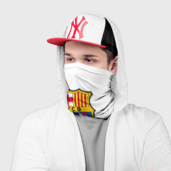 Бандана-труба Barcelona черно белые полосы, цвет: 3D-принт — фото 2