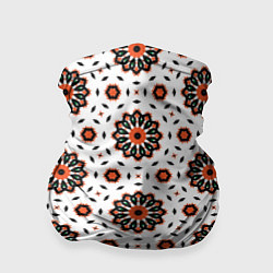 Бандана-труба Геометрические цветы на белом, цвет: 3D-принт