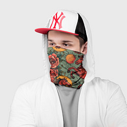 Бандана-труба Красный конь и розы, цвет: 3D-принт — фото 2