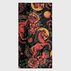 Бандана-труба Красная лошадь с розами, цвет: 3D-принт — фото 2
