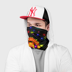 Бандана-труба Манчестер Юнайтед праздничные огни, цвет: 3D-принт — фото 2