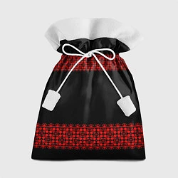 Мешок для подарков Славянский орнамент (на чёрном), цвет: 3D-принт