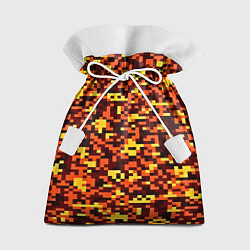 Мешок для подарков Камуфляж пиксельный: оранжевый/желтый, цвет: 3D-принт