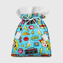 Мешок для подарков Девочка из комикса, цвет: 3D-принт