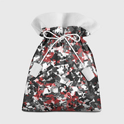 Подарочный мешок Камуфляж: серый/красный