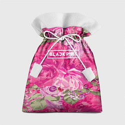 Мешок для подарков Black Pink: Abstract Flowers, цвет: 3D-принт