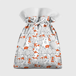 Подарочный мешок Лисички в зимнем лесу