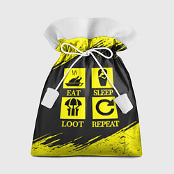 Мешок для подарков PUBG: Eat, Sleep, Loot, Repeat, цвет: 3D-принт