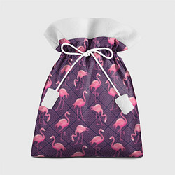 Подарочный мешок Фиолетовые фламинго