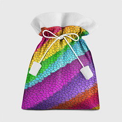 Подарочный мешок Яркая мозаика радуга диагональ