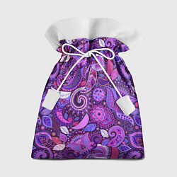 Подарочный мешок Фиолетовый этнический дудлинг