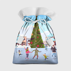 Мешок для подарков Новогодний каток, цвет: 3D-принт
