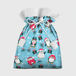 Мешок для подарков Новогодние Пингвины, цвет: 3D-принт