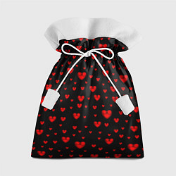 Мешок для подарков Красные сердца, цвет: 3D-принт